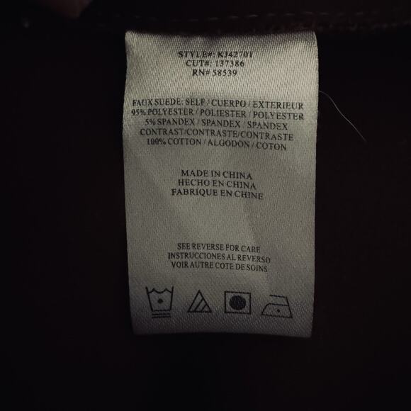 Kut from Kloth Evereve Medium Mocha Brown Asymmetrical Faux Suede Moto Jacket - Picture 8 of 9